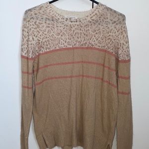 Pink Leopard Print Sweater